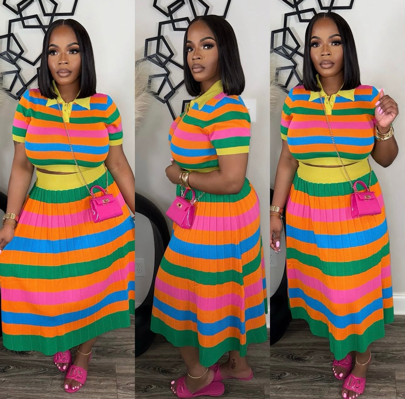 Rainbow Sherbet Skirt Set