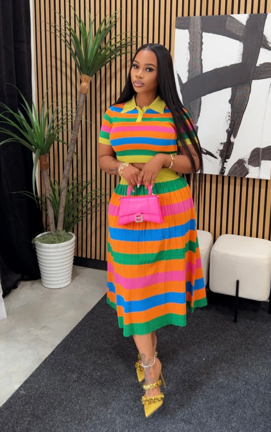 Rainbow Sherbet Skirt Set